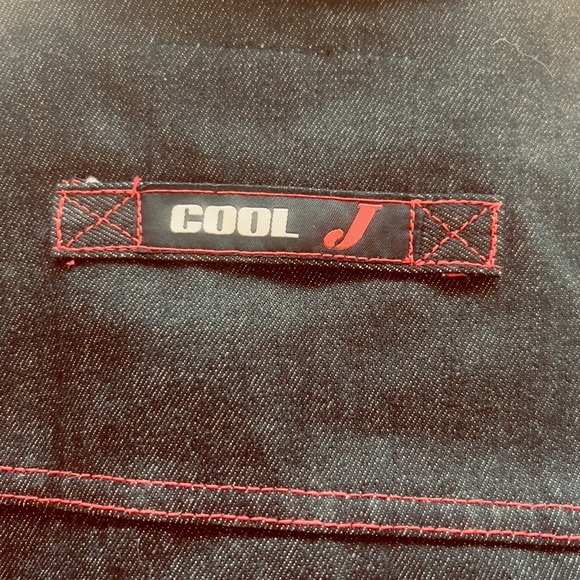 NWT Vintage Cool J Black Raw Denim Urban-Wear‎ Jacket Red-Line Embroidered - Picture 11 of 11